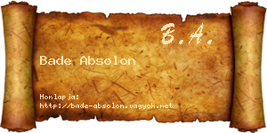 Bade Absolon névjegykártya